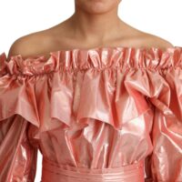 Dolce & Gabbana roosa volangidega siid-puuvillane õhtukleit