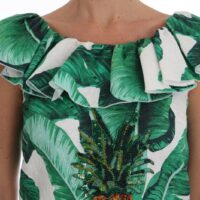1502814.jpg Dolce & Gabbana Roheline Ananassi-Banaani Litritega Pluus-T-särk Enchanted SICILY