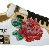 1514389.jpg Dolce & Gabbana valged roosidega kaunistatud naiste tossud