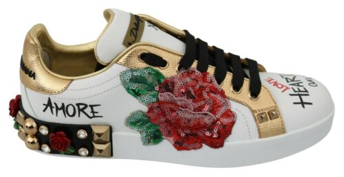 1514390.jpg Dolce & Gabbana valged roosidega kaunistatud naiste tossud