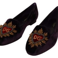 Dolce & Gabbana Purple DG Heart loafrid