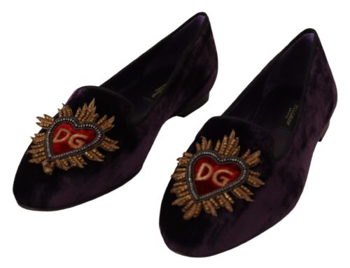 Dolce & Gabbana Purple DG Heart loafrid