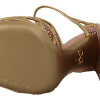 Dolce & Gabbana roosa-kuldset tooni T-rihmaga kontsakingad kristallidega