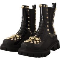 Dolce & Gabbana Mustad neetidega combat-saapad