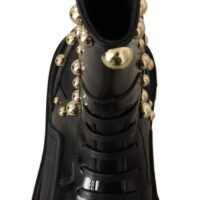 Dolce & Gabbana Mustad neetidega combat-saapad