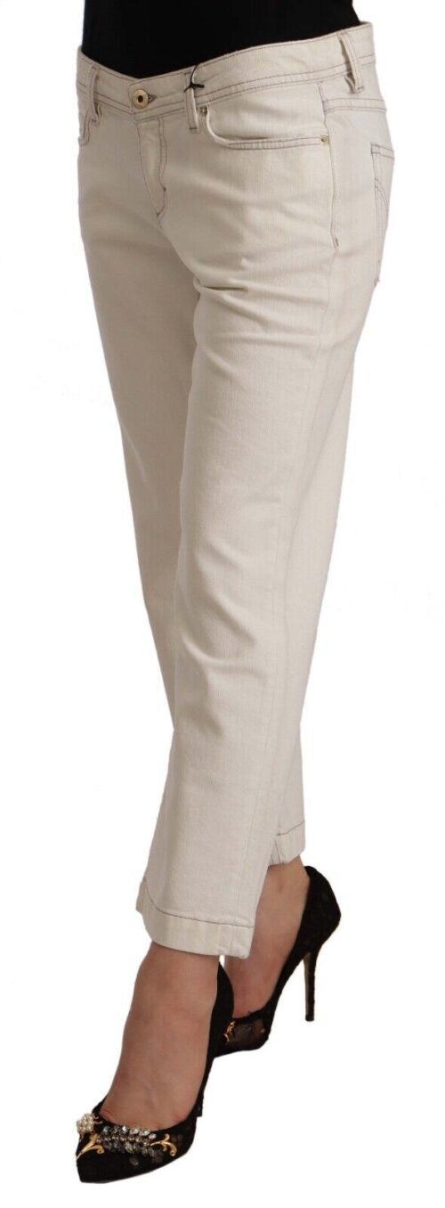 Dolce & Gabbana Off White lühendatud alt laienevad teksad