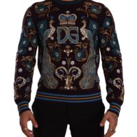 Dolce & Gabbana Bordeaux Cashmere DG Crown Embroidered Sweater
