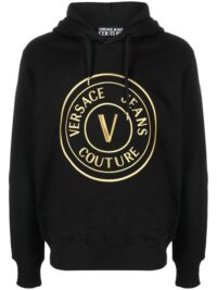 Versace Jeans must kapuutsiga pusa logo detailidega