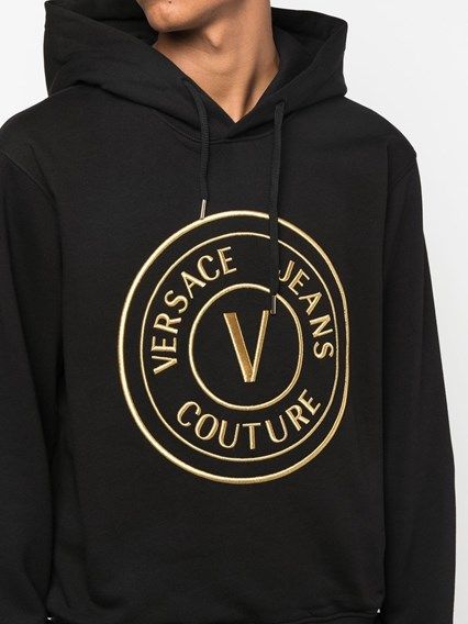 Versace Jeans must kapuutsiga pusa logo detailidega