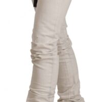 Karl Lagerfeld Valged mid waist slim fit teksad