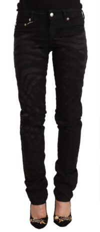 Just Cavalli mustad mid waist skinny teksad
