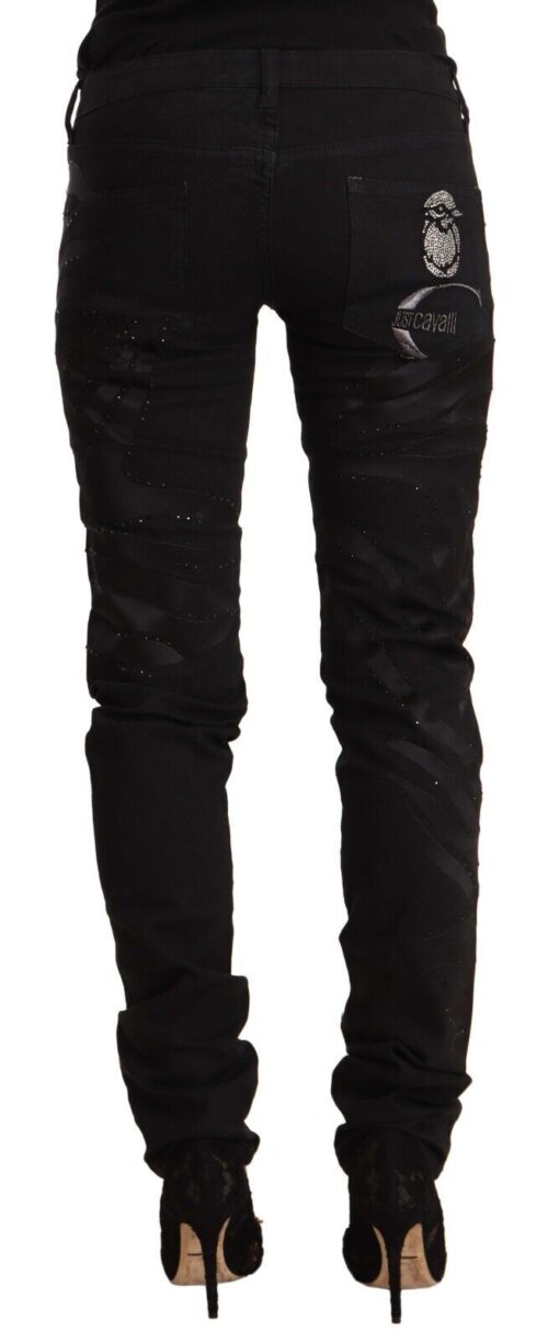 Just Cavalli mustad mid waist skinny teksad