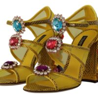 1946525.jpg Dolce & Gabbana Kollased sandaalid kristallidega Ayers-detailidega