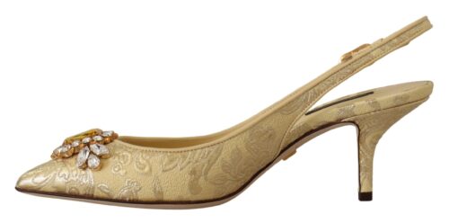 Dolce & Gabbana kuldkollased slingback-kontskingad