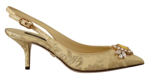 Dolce & Gabbana kuldkollased slingback-kontskingad