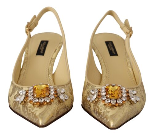 Dolce & Gabbana kuldkollased slingback-kontskingad