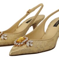 Dolce & Gabbana kuldkollased slingback-kontskingad