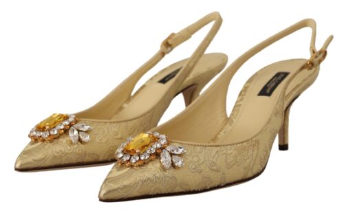 Dolce & Gabbana kuldkollased slingback-kontskingad