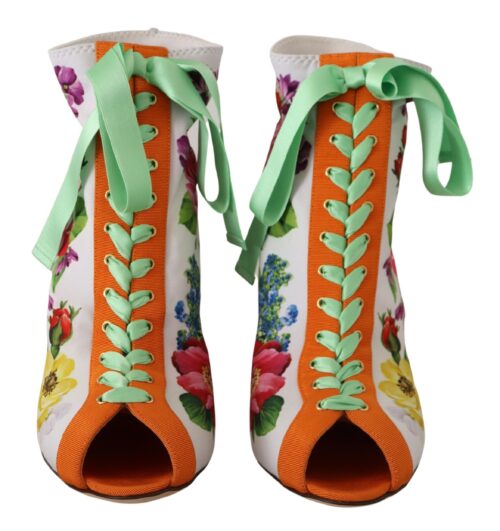 Dolce & Gabbana valged avatud ninaga kontsasaapad