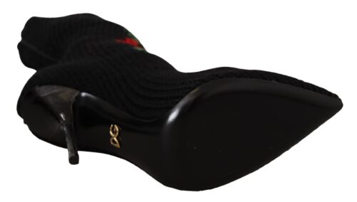 Dolce & Gabbana Mustad sokksaapad punaste roosidega