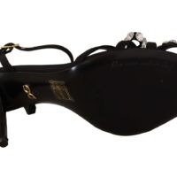 2027725.jpg Dolce & Gabbana Mustad kristallidega pahkluurihmaga kontsaga sandaalid