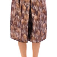 Dolce & Gabbana pruun lillemustriga sirge täispikk seelik