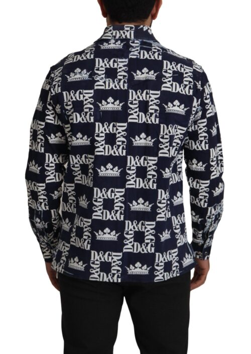 Dolce & Gabbana Sinine vabaaja särk DG Crown Logo