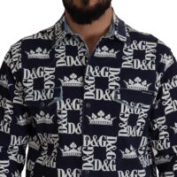 Dolce & Gabbana Sinine vabaaja särk DG Crown Logo