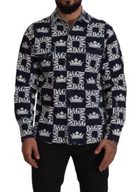 Dolce & Gabbana Sinine vabaaja särk DG Crown Logo