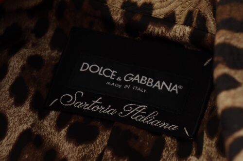 Dolce & Gabbana Punane leopardimustriga trenšmantel SARTORIA ITALIANA