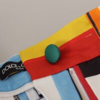 Dolce & Gabbana mitmevärvilised triibulised kõrge vöökohaga püksid