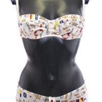 Dolce & Gabbana Valge meremehe mustriga rinnahoidja ja aluspükste komplekt