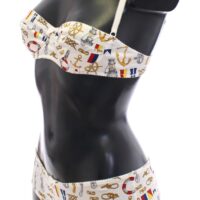Dolce & Gabbana Valge meremehe mustriga rinnahoidja ja aluspükste komplekt