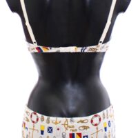 Dolce & Gabbana Valge meremehe mustriga rinnahoidja ja aluspükste komplekt