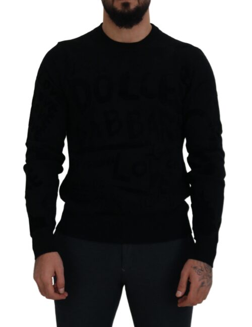 2986042.jpg Dolce & Gabbana Must logomustriga crewneck pullover-kampsun