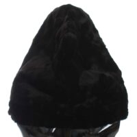 306446.jpg Dolce & Gabbana Black Weasel Fur Crochet Hood Scarf Hat