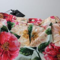 Dolce & Gabbana Multicolor Flora kõrge vöökohaga lühendatud püksid
