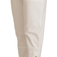 Dolce & Gabbana valged kõrge vöökohaga kitseneva lõikega naiste püksid