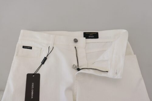 Dolce & Gabbana White Slim Skinny Stretch Cotton Denim Jeans