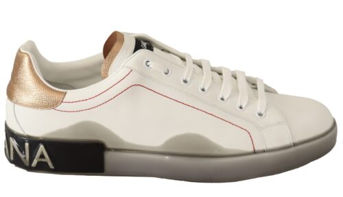 Dolce & Gabbana White Gold Low Top Sneakers