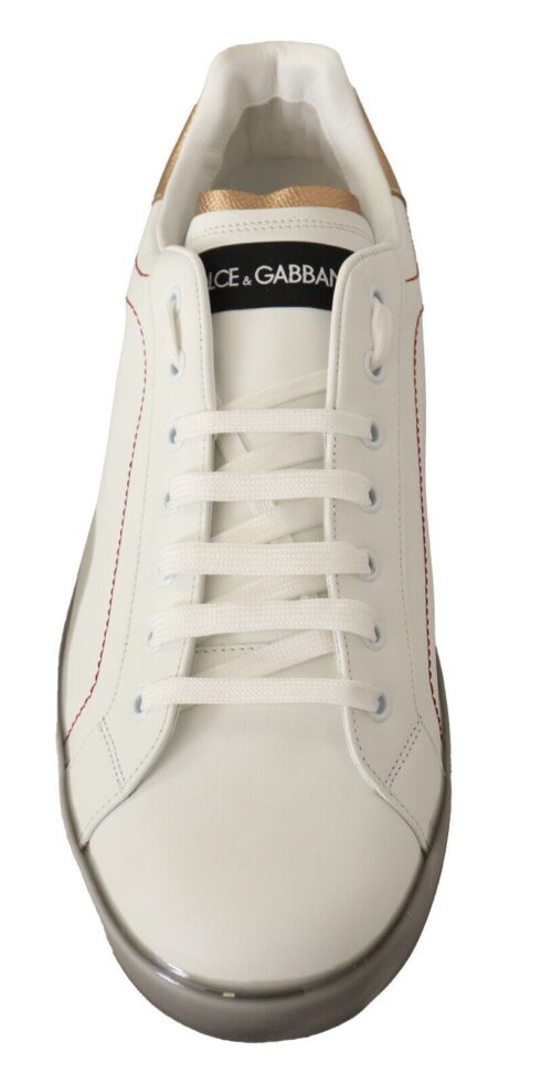 Dolce & Gabbana White Gold Low Top Sneakers