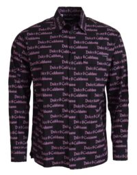 Dolce & Gabbana must-lilla logoga slim-fit pidulik särk