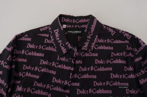 3980795.jpg Dolce & Gabbana must-lilla logoga slim-fit pidulik särk