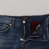 4052775.jpg Dolce & Gabbana sinised skinny teksapüksid ruudulise tagapaneeliga