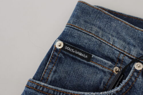 4052776.jpg Dolce & Gabbana sinised skinny teksapüksid ruudulise tagapaneeliga