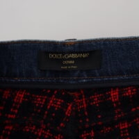 4052778.jpg Dolce & Gabbana sinised skinny teksapüksid ruudulise tagapaneeliga