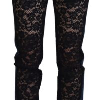 Dolce & Gabbana mustad skinny teksad Floral Lace Front