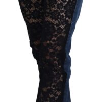 Dolce & Gabbana mustad skinny teksad Floral Lace Front