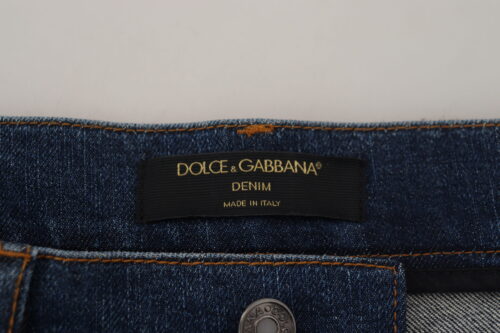Dolce & Gabbana mustad skinny teksad Floral Lace Front