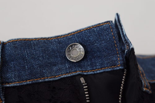 Dolce & Gabbana mustad skinny teksad Floral Lace Front